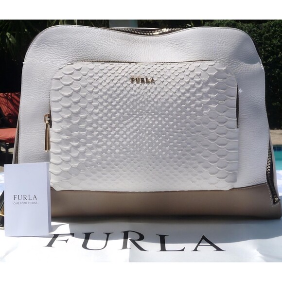 Furla Handbags - NWOT Furla FRIDA calf Leather Satchel, Dust Bag, Rare, Msrp $548 MINT